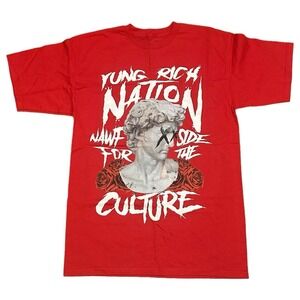 Yung Rich Nation Mens Red Nawf Side For The Culture‎ Statue Graphic T-Shirt M